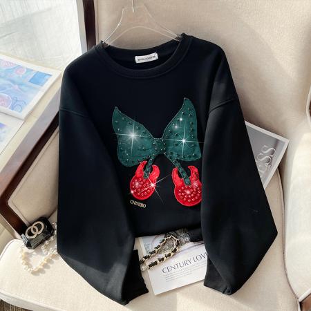 RM33208#新款重工钉珠休闲卫衣女宽松洋气长袖上衣