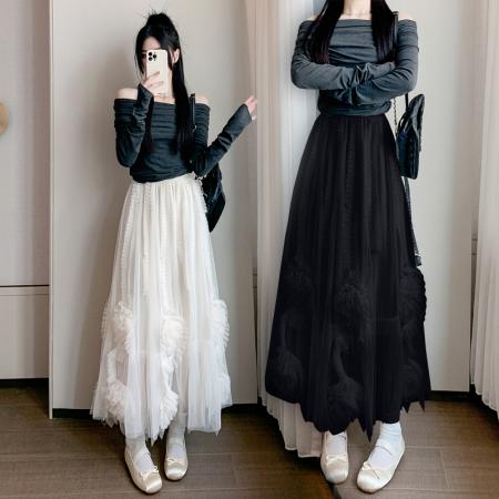 RM33234#新款春夏季网纱裙女中长款纱裙大摆蓬蓬裙半身裙长裙子