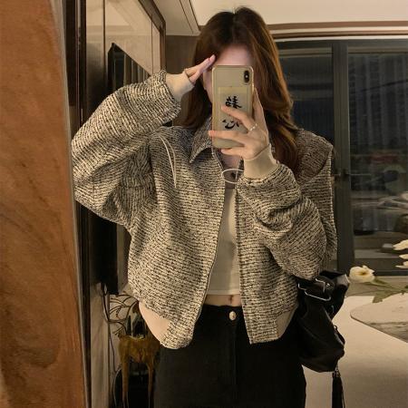 RM33271#短款小香风外套小众设计高级感 百搭休闲夹克上衣潮女