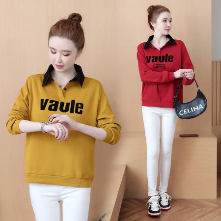 RM33345#卫衣女 百搭衬衫领中年妈妈网红上衣休闲时尚打底外套