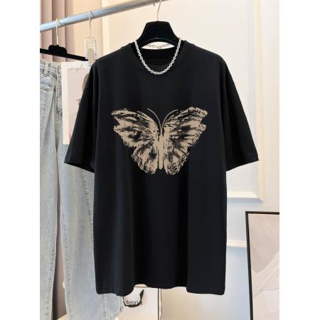 RM33435#100%棉精梳纯棉 印花夏装短袖T恤女宽松韩版