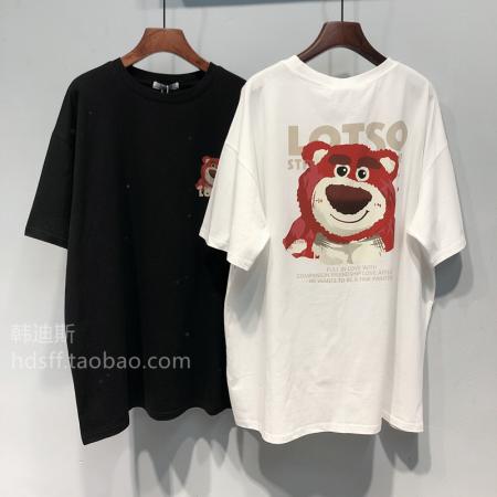 RM33522#纯棉包边领2024春夏季新款200克精梳棉休闲圆领纯棉短袖t恤