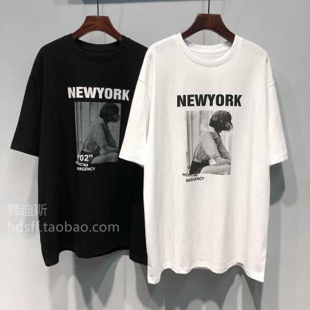 RM33523#纯棉包边领2024春夏季新款200克精梳棉休闲圆领纯棉短袖t恤