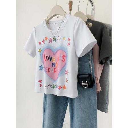 RM33527#新款实价92棉/8氨纶40支210g纯棉修身短款T恤女短袖上衣