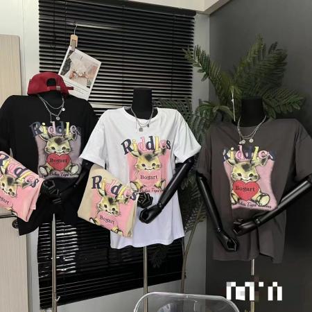RM33735#最新款欧韩系洋气圆领半袖棉T恤高品质重工艺上衣大T女