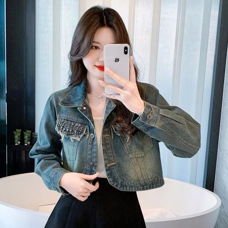 RM33782#气质高级感小个子牛仔外套女