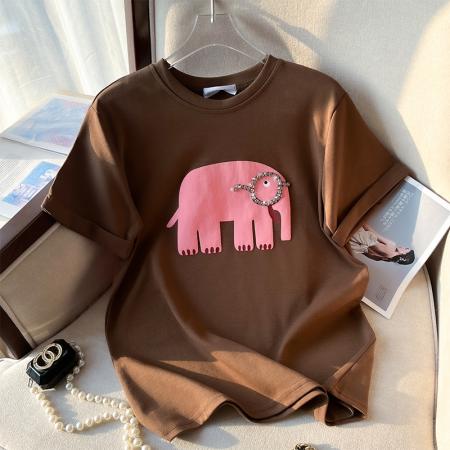 RM33850#春夏新款重工小象短袖T恤女