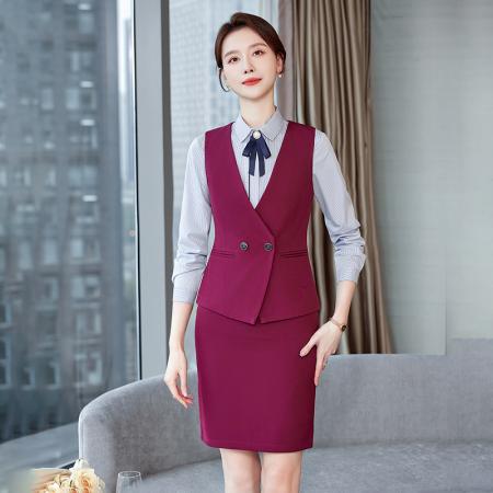 RM33904#简约干练V领马甲外套女2024春夏新款通勤职业正装工作服马夹坎肩