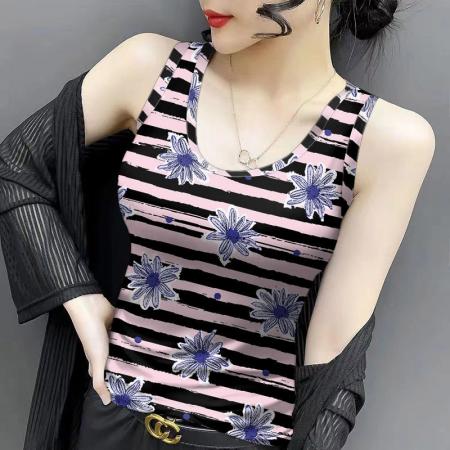 RM33916#背心女夏天新款时尚吊带上衣U领内搭显瘦气质韩版薄款t恤冰丝小衫