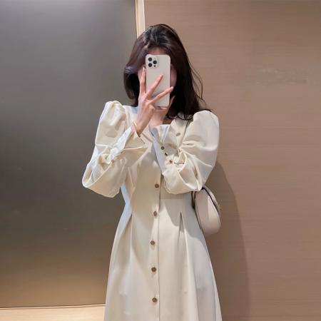 RM34026#温柔风法式气质名媛高级感御姐长裙秋装白色连衣裙子2024新款女装