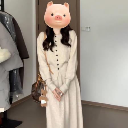 RM34032#新款小个子今年流行冬装搭配一整套装针织内搭连衣裙子女