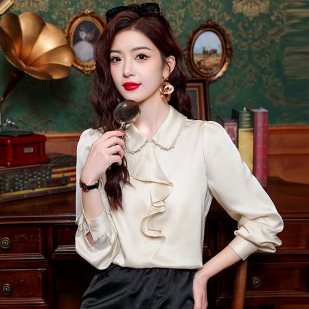 RM34085#衬衣女 新款宽松显瘦休闲法式百搭长袖衬衫