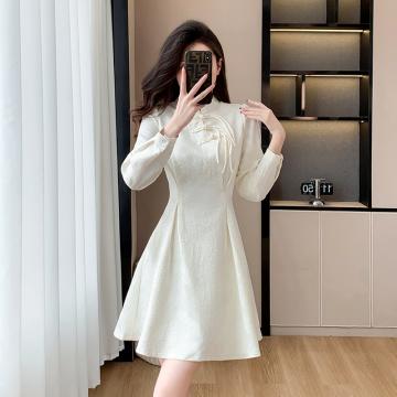 PF609#新款新中式改良国风旗袍式连衣裙