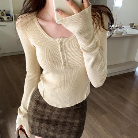 PF08#基础款毛衣女 新款修身内搭打底衫套头百搭针织衫