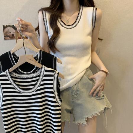 PF72#针织吊带背心女夏2024新款高级感辣妹性感紧身内搭无袖短上衣