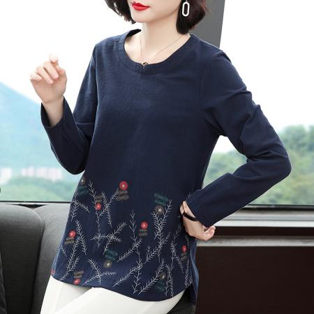 PF99#新款长袖T恤女大码女装宽松女式中长款春秋薄款打底衫潮