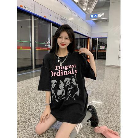 PF135#精梳紧密赛洛天猫抖音质量 印花 纯棉短袖t恤