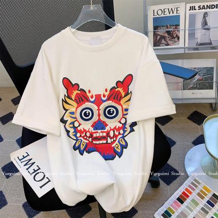 PF251#精梳纯棉后包领有缝边S-XXXL夏装短袖T恤女