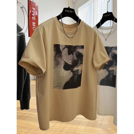 PF253#精梳纯棉后包领有缝边S-XXXL夏装短袖T恤女