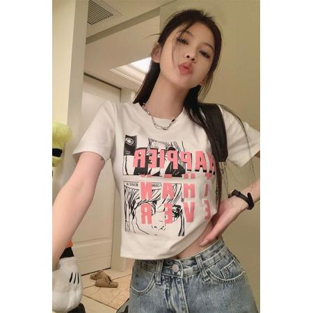 PF254#92棉/8氨纶40支210g纯棉 修身短款T恤女短袖