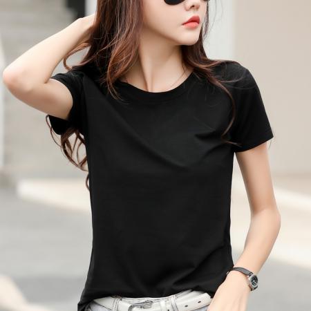 PF858#短袖t恤女 新款韩版女装夏季宽松百搭简约纯棉半袖显瘦上衣女