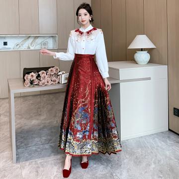 PF1471#梦幻星河马面裙国风新中式小个子短款高级感显瘦日常通勤裙