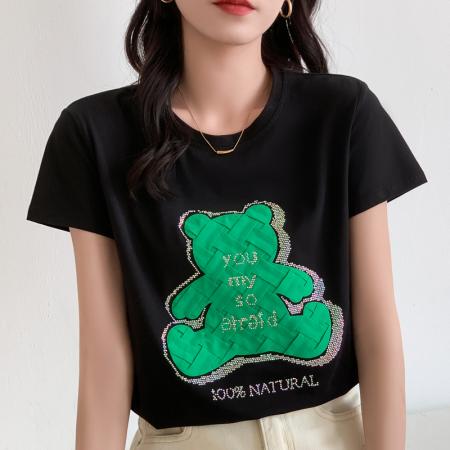 PF1227#短袖t恤女宽松韩版休闲洋气潮牌 新款夏季半袖打底上衣