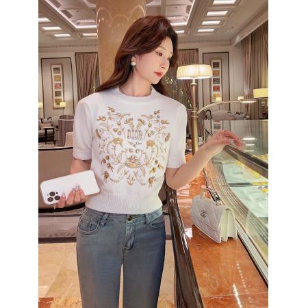 PF1438#张心子品味咖独特上衣 新款欧货显瘦短袖T恤女