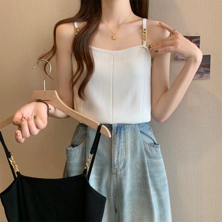 PF1584#大码女装春夏新款设计感外套内搭吊带背心无袖针织衫上衣