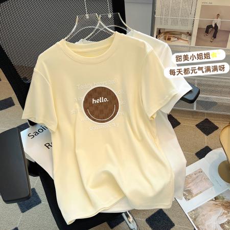 PF1706#杏色t恤女短袖夏季设计感小众百搭洋气欧货内搭打底衫小衫上衣ins