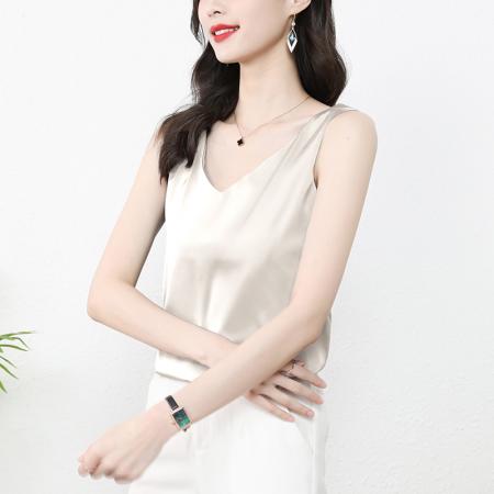 PF1865#真丝吊带背心女内搭西装打底缎面桑蚕丝上衣小夏季v领