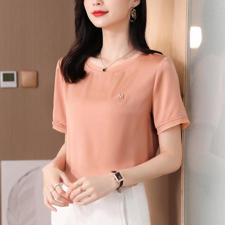 PF1868#夏季小个子年轻妈妈夏装洋气雪纺上衣中年女时尚母亲节上衣