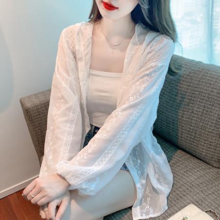 PF1926#夏季新款宽松连帽防晒衣防紫外线开衫洋气减龄薄外套女