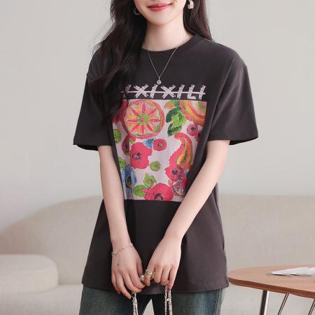 PF1998#L-5XLT恤圆领