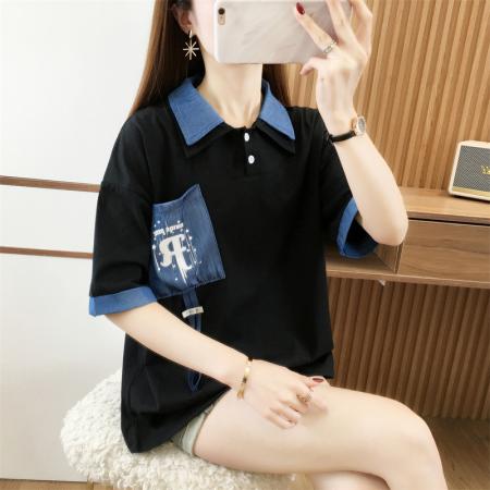 PF2022#棉夏季新款时尚休闲薄款短袖T恤韩版宽松上衣