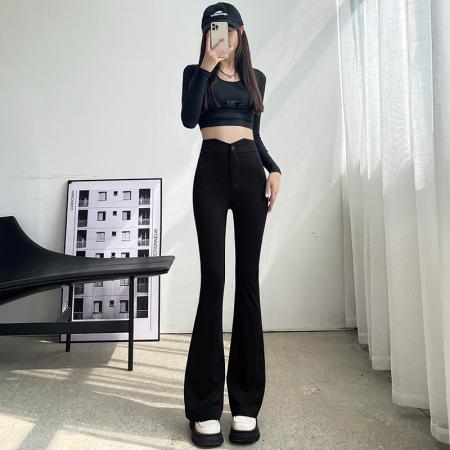 PF2190#新款韩版高腰显瘦垂感微喇叭裤百搭休闲西装裤女