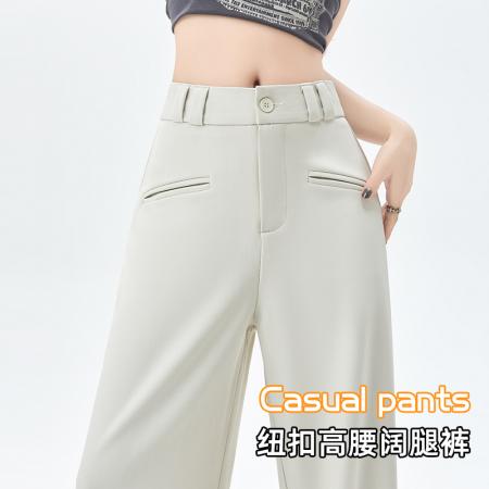 PF2192#高腰拖地休闲裤直筒宽松西装裤休闲阔腿裤