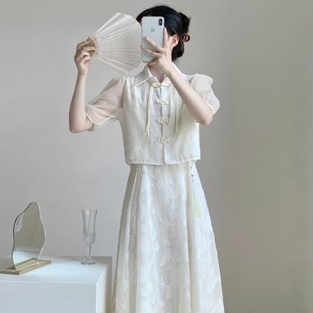 PF2256#新款新中式改良旗袍国风汉服套装设计感连衣裙