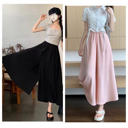 PF2292#半身裙女夏季薄松紧腰垂坠感显瘦大摆裙A字长裙休闲裙裤