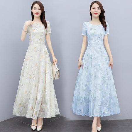 PF2588#波西米亚长裙到脚踝雪纺连衣裙 新款夏超长海边度假沙滩裙