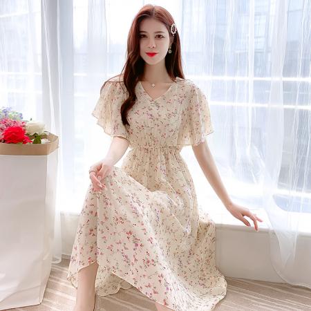 PF2603#温柔风碎花雪纺连衣裙女 夏季新款仙女超仙法式初恋长裙子