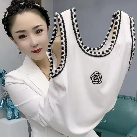 PF2671#莫代尔92%粘胶纤维+8氨纶夏季新款小香风吊带背心