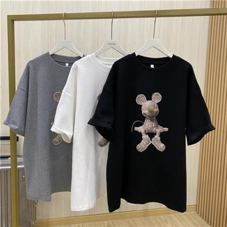 PF2811#短袖t恤女新款ins韩版3D印花立体卡通米奇上衣