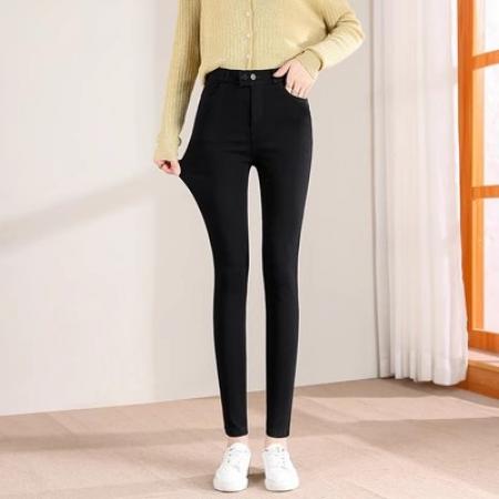 PF2845#经典版双扣春秋薄款打底女长裤外穿小脚铅笔裤子九分裤