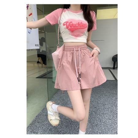 PF2992#新款速干工装短裤女夏季宽松a字阔腿休闲裤显腿长辣妹热裤子