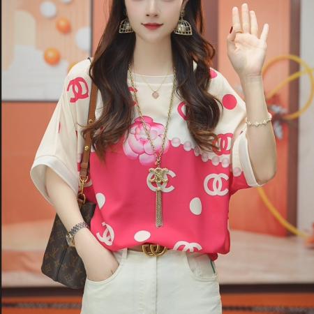 PF3130#南油艳公子遇见好运夏季时尚休闲显瘦印花圆领短袖T恤