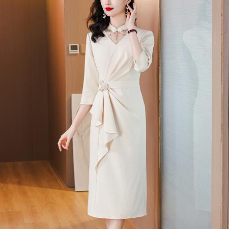 PF3201#喜婆婆设计优雅气质婚宴婚礼年会喜庆连衣裙