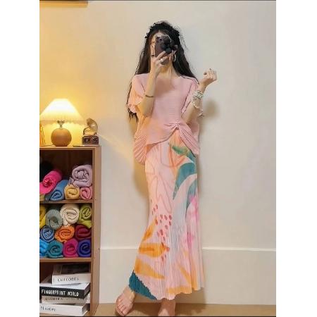 PF3291#三宅一生 褶皱日系！A字裙褶皱高级感小香风半身裙