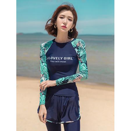 PF3300#分体游泳衣女2024新款保守长袖长裤三件套显瘦遮肚潜水泡温泉冲…