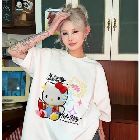 PF3661#后包条 春夏新款纯棉短袖T恤女